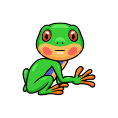 Cute little frog cartoon character