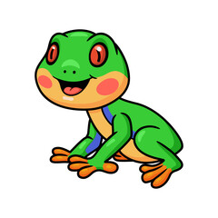 Cute little frog cartoon character