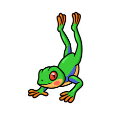 Cute little frog cartoon character