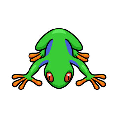 Cute little frog cartoon character