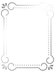 シンプルなレトロフレーム　縦位置　シルバー