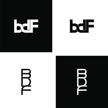 bdf letter original monogram logo design set