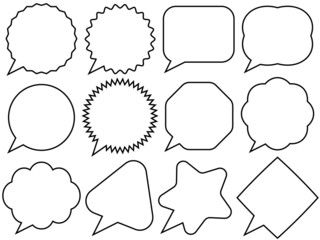 吹き出しセット　線画