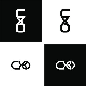 cxo letter original monogram logo design set