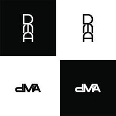 dma letter original monogram logo design set