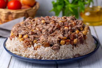 Traditional delicious Turkish cuisine; local pilaf (Turkish name; Sivas Divrigi pilavi,  Sivas...