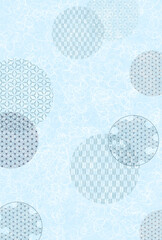 和紙　青　和柄　背景