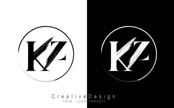 KZ letter logo design template vector