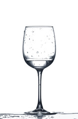 Glass of clean water on white background