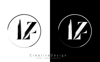LZ letter logo design template vector - obrazy, fototapety, plakaty