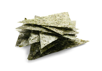 Tasty seaweed sheets isolated on white background © Pixel-Shot