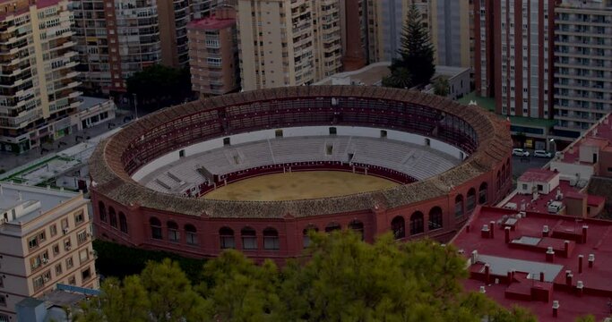 view from the top of the hall on coliseum Malaga Spain