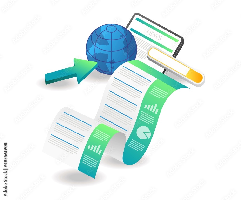 Aufkleber flat isometric illustration landing page concept. looking for data analysis information