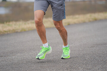 person running on the road