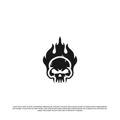 Fire Skull Logo Design Vector