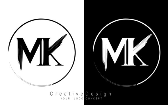 MK letter logo design template vector