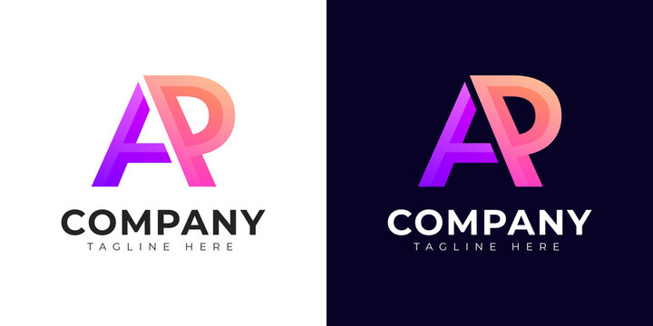 Monogram a ap and pa initial letter logo design. Modern letter ap and pa colorful vector logo template.