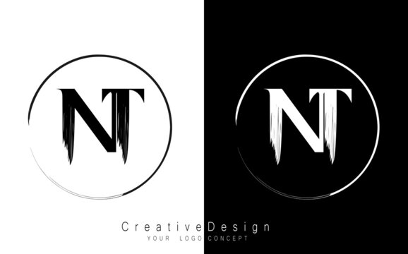 NT letter logo design template vector
