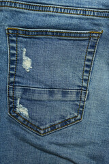 stitch on blue jeans textile