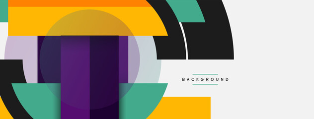 Round geometric shapes lines and circles. Vector template for wallpaper banner background or landing page