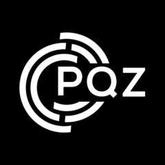 PQZ letter logo design on black background. PQZ  creative initials letter logo concept. PQZ letter design.