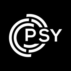 PSY letter logo design on black background. PSY creative  initials letter logo concept. PSY letter design.