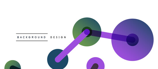 Abstract background. Round dots connected by lines. Trendy techno business template for wallpaper, banner, background or landing