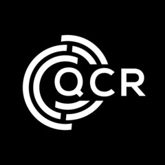 QCR letter logo design. QCR monogram initials letter logo concept. QCR letter design in black background.