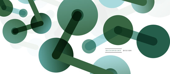 Abstract background. Round dots connected by lines. Trendy techno business template for wallpaper, banner, background or landing