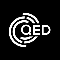 QED letter logo design. QED monogram initials letter logo concept. QED letter design in black background.