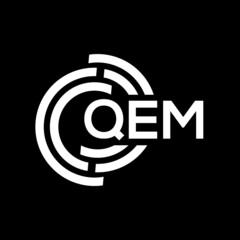 QEM letter logo design on black background. QEM  creative initials letter logo concept. QEM letter design.