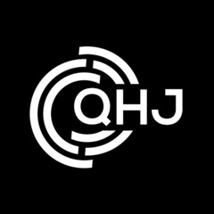 QHJ letter logo design on Black background. QHJ creative initials letter logo concept. QHJ letter design. 
