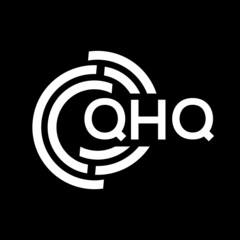 QHQ letter logo design. QHQ monogram initials letter logo concept. QHQ letter design in black background.