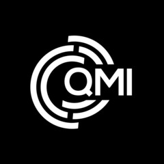 QMI letter logo design. QMI monogram initials letter logo concept. QMI letter design in black background.