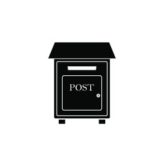 Large post office box flat design vector black color isolated.square post office box.