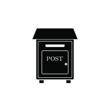 Large Post Office Box Flat Design Vector Black Color Isolated.square Post Office Box.