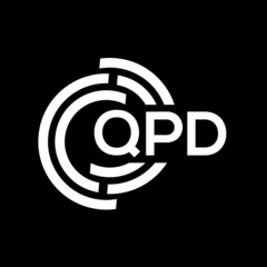 QPD letter logo design. QPD monogram initials letter logo concept. QPD letter design in black background.