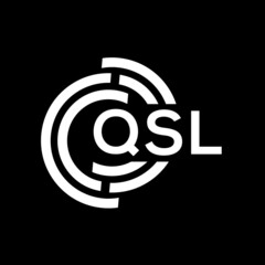 QSL letter logo design. QSL monogram initials letter logo concept. QSL letter design in black background.