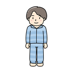 パジャマを着た男性のイラスト