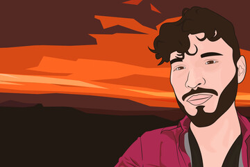 Posando en el atardecer