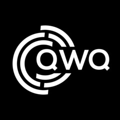 QWQ letter logo design on Black background. QWQ creative initials letter logo concept. QWQ letter design. 