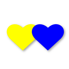 Blue and yellow hearts