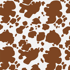 Vector brown cow print pattern animal seamless. Cow skin abstract for printing, cutting, and crafts Ideal for mugs, stickers, stencils, web, cover. wall stickers, home decorate and more.