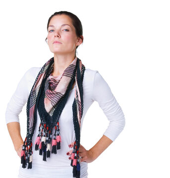 Shes proud of her style. Portrait of an attractive young woman with her hands on her hips.