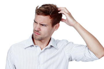 Its all about confidence. Shot of a young man posing against a white background.