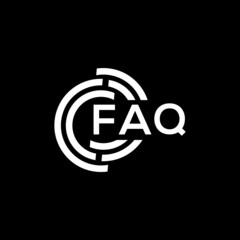 Obraz premium FAQ letter logo design on Black background. FAQ creative initials letter logo concept. FAQ letter design. 