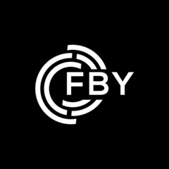 FBY letter logo design on Black background. FBY creative initials letter logo concept. FBY letter design. 