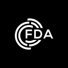 Obraz premium FDA letter logo design on Black background. FDA creative initials letter logo concept. FDA letter design. 