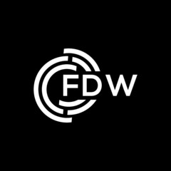 FDW letter logo design on Black background. FDW creative initials letter logo concept. FDW letter design. 