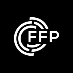 FFP letter logo design on Black background. FFP creative initials letter logo concept. FFP letter design. 
